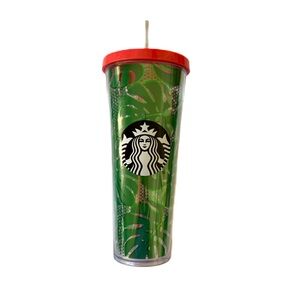 Starbucks NEW Green Foliage Tumbler with Lid